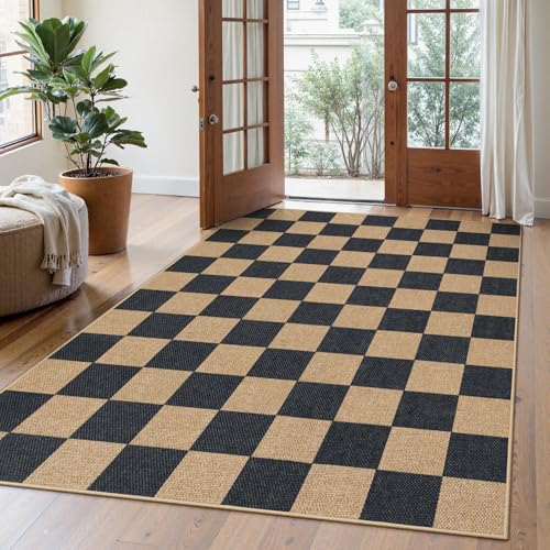 Checkered Easy Jute 5x7 Outdoor Patio Rug