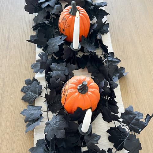 10 Pack Black Fall Leaf Garland (59 Foot)