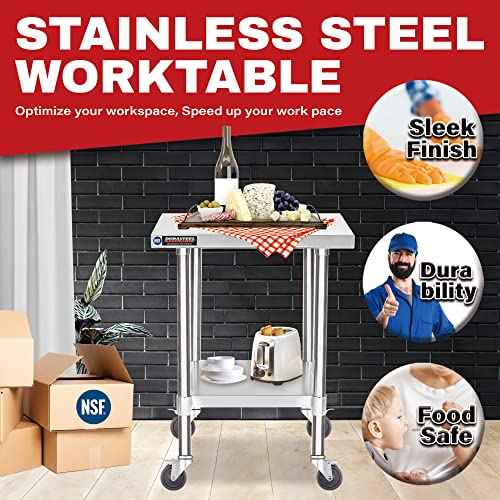 24x24 NSF Stainless Steel Cart Work Table