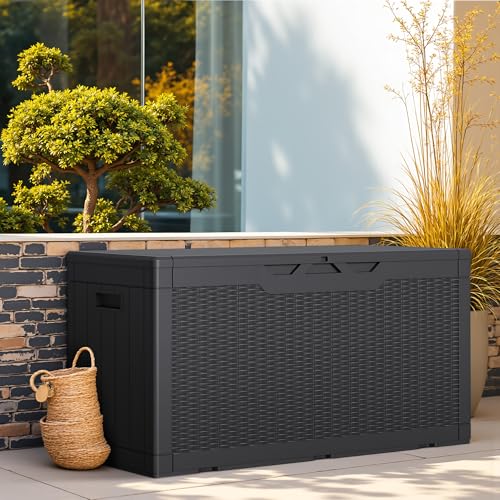 Outdoor Storage Box 100 Gallon Storage Bin with Lid for Patio Furniture