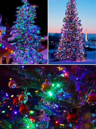 Solar Christmas Lights Outdoor 4 Pack 200 LED 132FT String Light Multicolor (4 Count)