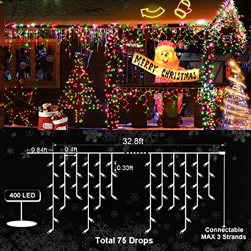 Christmas Lights Outdoor Decorations 33ft 400 LED Hanging Light