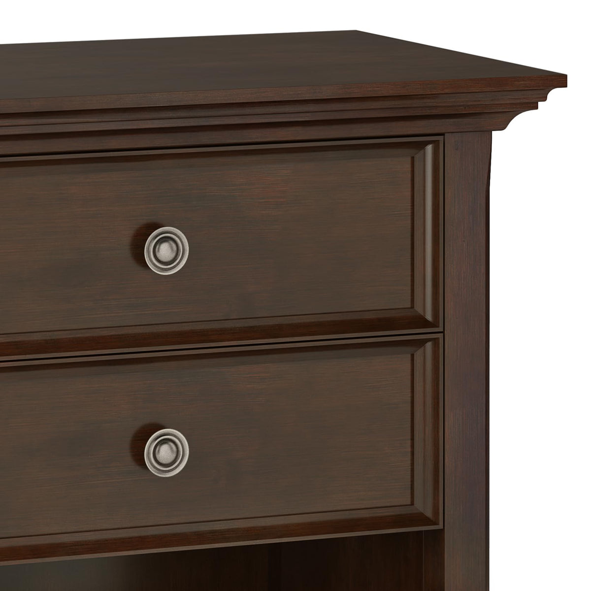Amherst 24" Wide Solid Wood Bedside Table in Russet Brown
