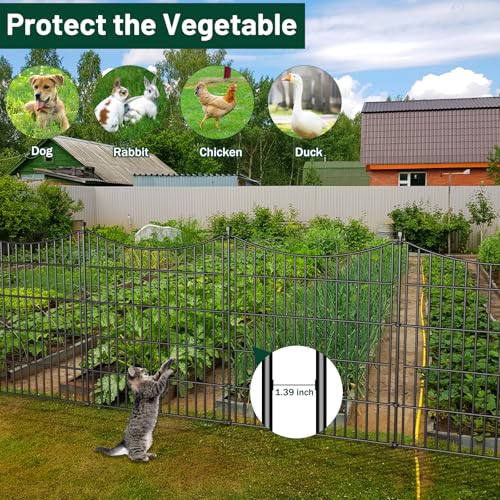 No Dig Dog Fence Outdoor for Yard with Gate (62.77 Sq Ft)