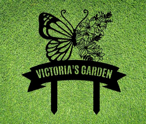 Personalized Metal Garden Sign with Stake