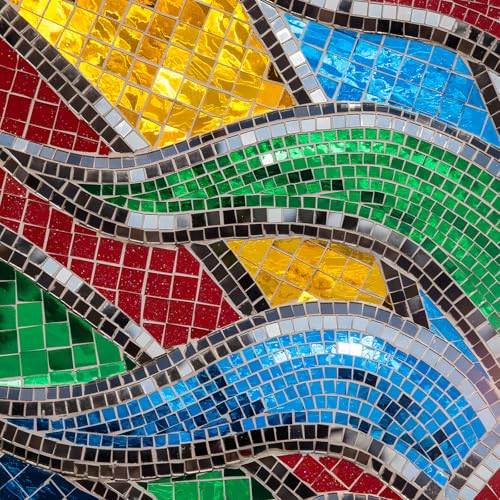 Self Adhesive Glass Mirror Mosaic Tiles 3200 Pcs 5 x 5 mm Disco Tiles for Craft Decoration Glass Mirror Disco Ball 2 Rolls (2 Count)