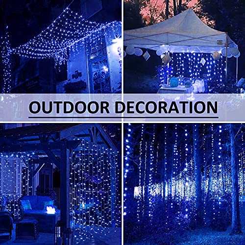 LED Curtain Lights Outdoor 30ft x10ft Blue