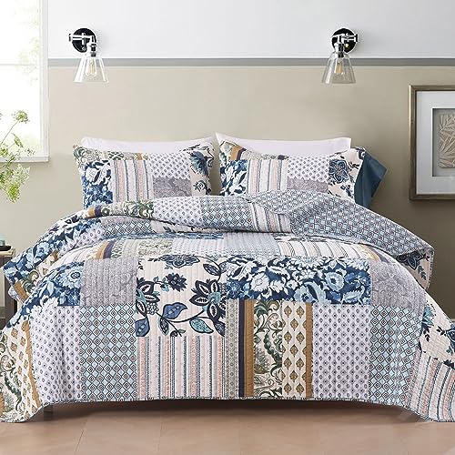 King Quilt Set Reversible Quilted Bedspread 3