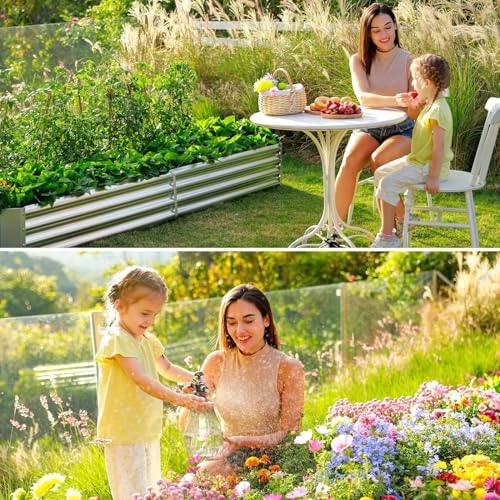 2 Pack 6×3×1ft Galvanized Metal Raised Garden Bed (2 Count)