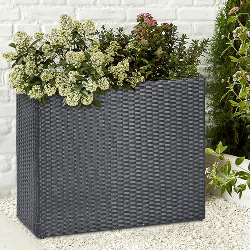 Large Rectangular Planter for Outdoor Rattan Block Box 32x11x24''