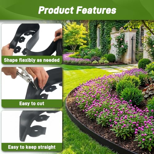 4.72 Inch x 100FT Landscape Edging Border with 150 Stakes