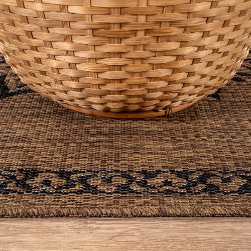 Outdoor Rug 10x14 Medallion Gold Modern Large Area Rugs for Indoor and Outdoor Patios Kitchen and Hallway Mats Washable Porch Deck Outside Carpet (140 Sq Ft)