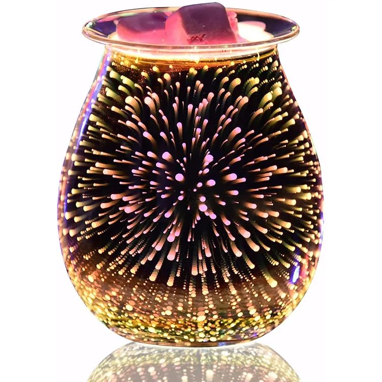 Electric Wax Melt Warmer with 3D Firework Glass Design