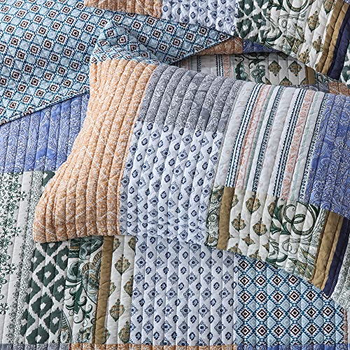 Cotton Bedspread Bohemian Blue Bedding Quilt