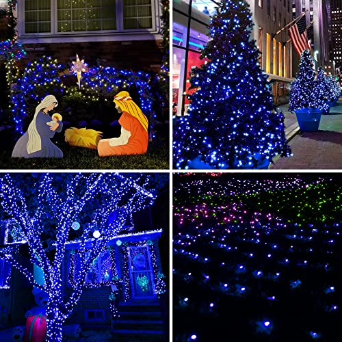 Green Wire Blue Incandescent Bulb 100 Mini String Lights for Indoor Christmas Tree Garland Birthday Wedding Party Festival Decoration (100 Count)