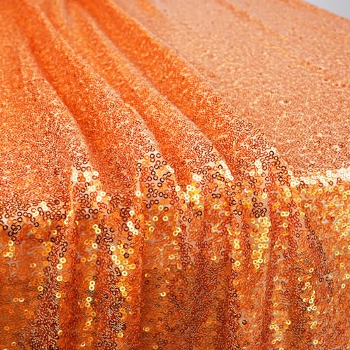 Sequin Tablecloth 60x102 Inch Orange Halloween Thanksgiving Party
