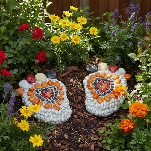 Horticultural Decoration Step Stone Footprint River Pebble 2 (2 Count)
