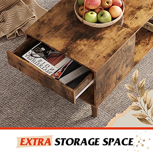 Coffee Table with Side Drawer Storage