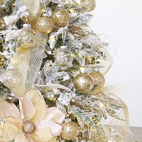 24 Pack Clear Christmas Ball Ornaments with Fillers (24 Count)