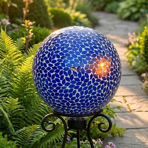 Sunnydaze 10" Mosaic Glass Gazing Ball for Garden (2 Count)