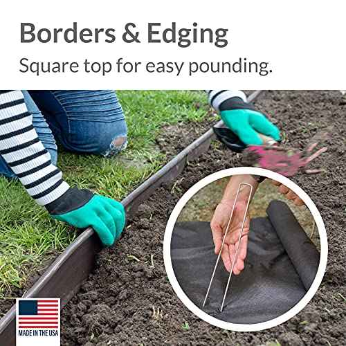 Garden Stakes 12 Inch 9 Gauge Galvanized Steel Landscape Staples