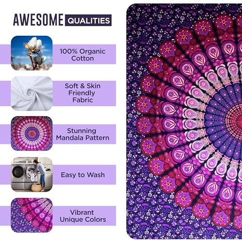 Indian Cotton Purple Tapestry Mandala Wall Hangings