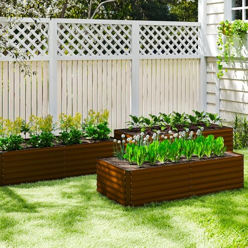 8x4x2ft Outdoor Metal Raised Garden Bed (4 Count)