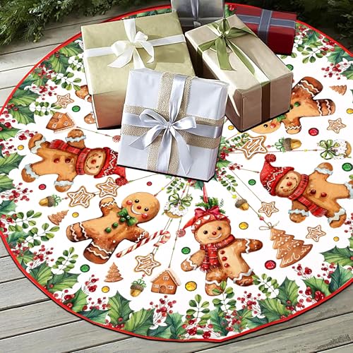 Cute Gingerbread Man Christmas Tree Skirt 36 Inch
