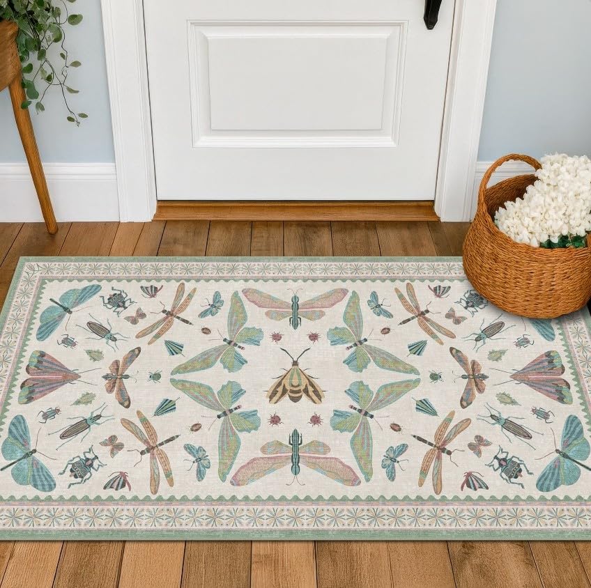 Mint Green Washable Bathroom Rug (8 Sq Ft)