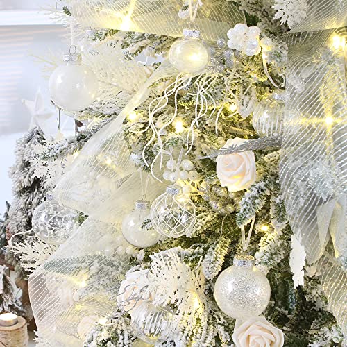 48 Pack Assorted Clear Christmas Ball Ornaments (48 Count)