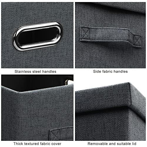 Large 17" 36 Quart Collapsible Stackable Storage Bins with Lids (5 Count)