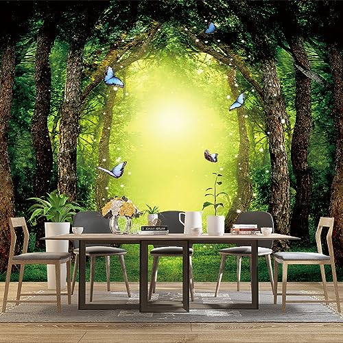 Classy Dream Butterfly Forest Tree Wallpaper for Bedroom Jungle Woodland wall Mural Living Room Large Woods Adhesive Fabric decorr