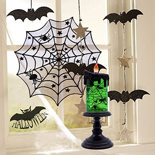 Spider Halloween Snow Globe Flameless Candle Battery Operated