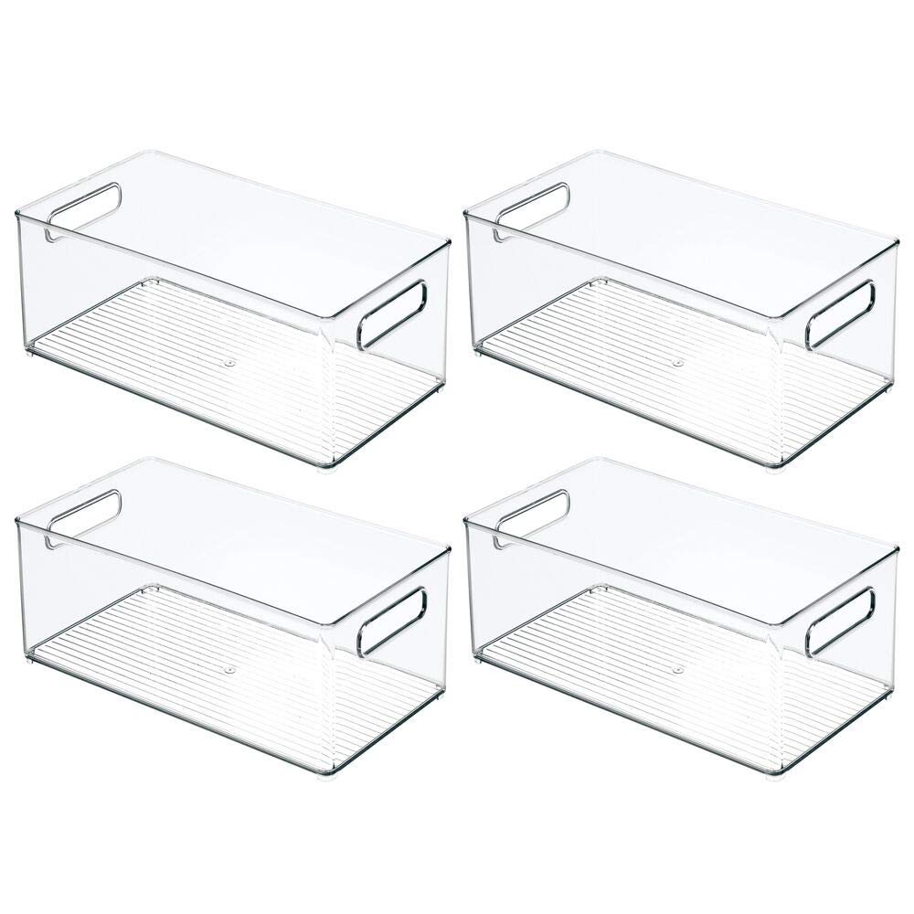 Plastic Bathroom Storage Container Bins w (4 Count)