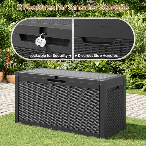 80 Gallon Outdoor Storage Box Waterproof Deck Box for Patio