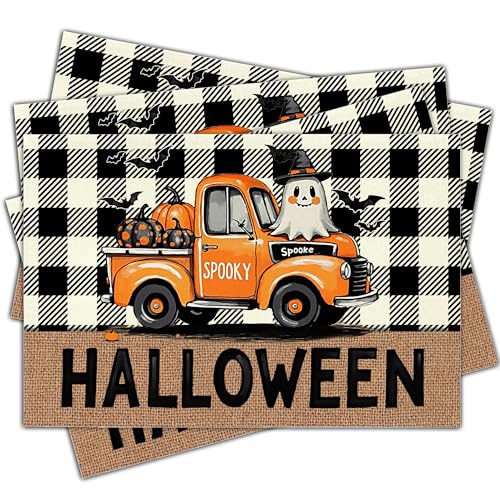 Halloween Pumpkin Placemats Set of 4 (4 Count)