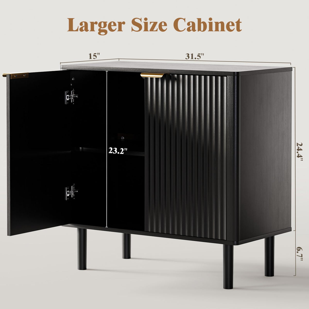 Sideboard Buffet Cabinet with Storage 31.5" Black