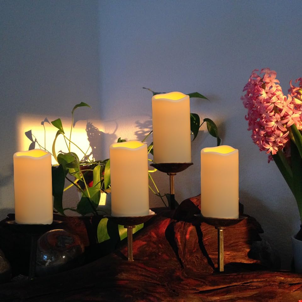 Outdoor Plastic flameless Candles with Remote Control and Timer (15 Count)