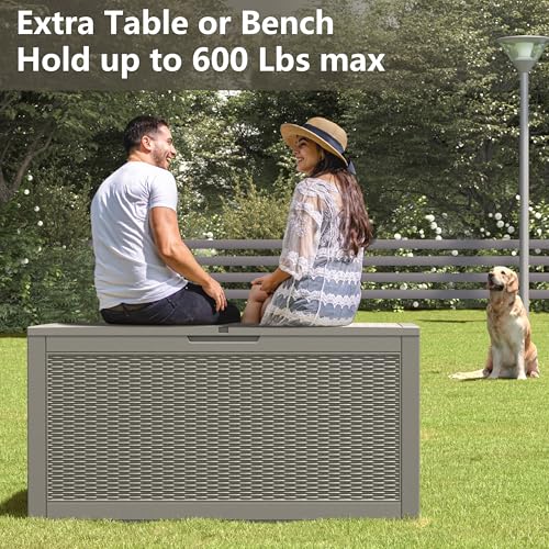 130 Gallon Waterproof Large Resin Deck Box