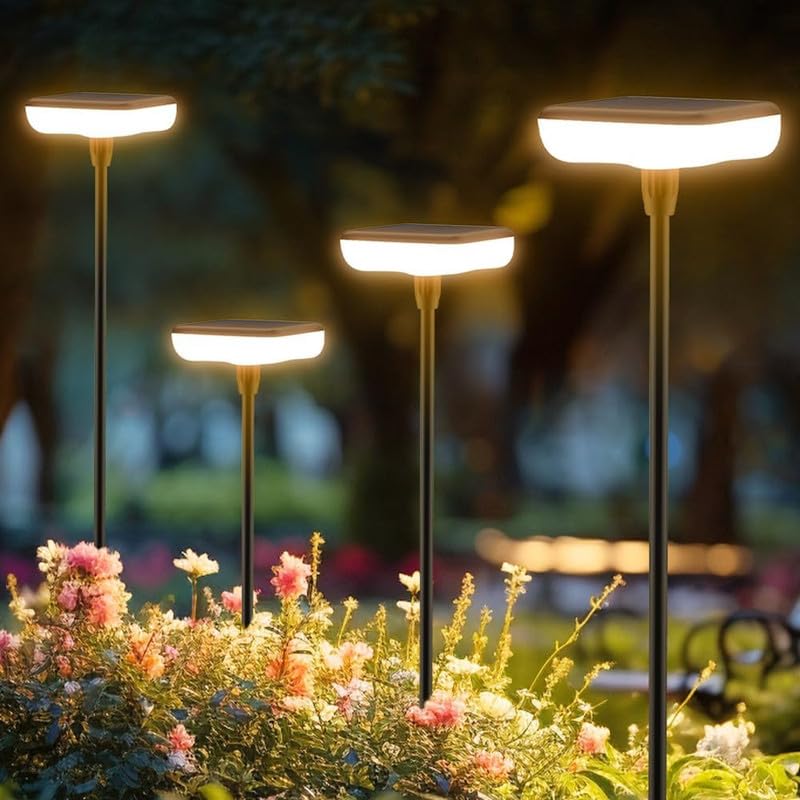 Solar Pathway Lights Outdoor 6 Pack Solar Powered Garden Lights 12H Long Lasting Auto On (6 Count)