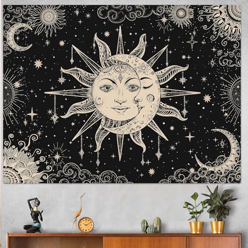 Sun and Moon Tapestry Mandala Wall Tapestry