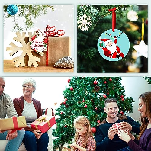 Personalized Christmas Ornaments 2025 Wood Custom Picture Text Hanging Ornament Customized Christmas Tree Decorations Keepsake Gift for Family Couples Xmas Tree Home Decor