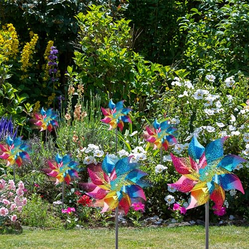 10 Pack Reflective Pinwheels Wind Spinner (10 Count)