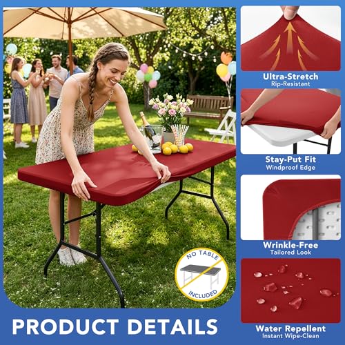 Fitted Tablecloth for 8 Foot Rectangle Tables (6 Count)