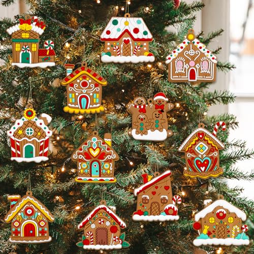 Gingerbread House Ornaments Christmas Tree Decoration (24 Count)