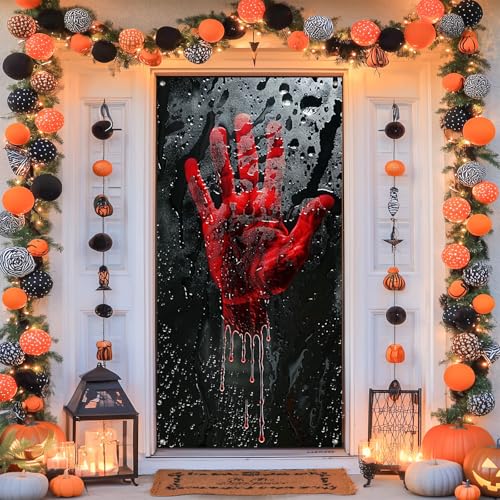 Door Cover Red 35x71 Inch Polyester