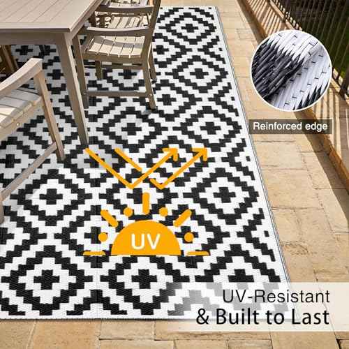 Outdoor Rug 4x6 ft Waterproof Reversible Mat
