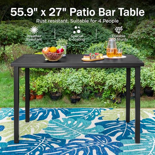 55" x 27" x 37"H Patio Bar Table Counter Height Rectangle