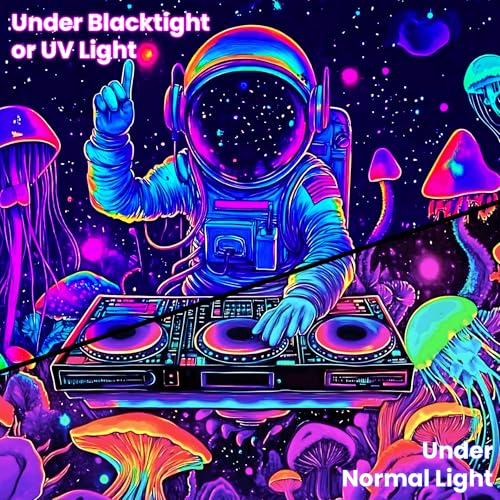 Astronaut Space Blacklight Tapestry 79"x59"
