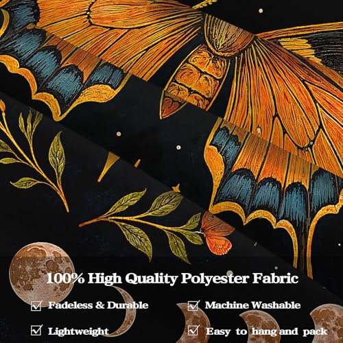 Moon Phase Butterfly Floral Wall Tapestry